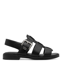 Jana Womens Tamaris Womens Black Buckle Low Heel Sandal 1-28117-46