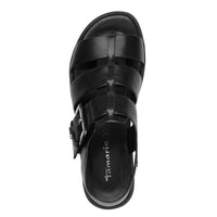 Jana Womens Tamaris Womens Black Buckle Low Heel Sandal 1-28117-46