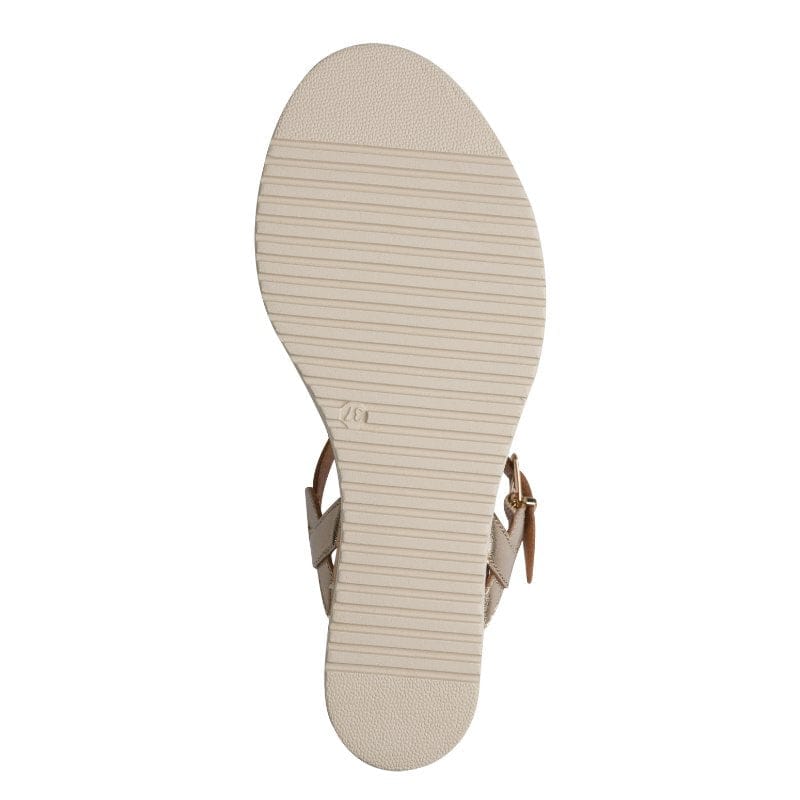 Jana Womens Tamaris Womens Bronze Leather Wedge Heel Sandal 1-28334-46