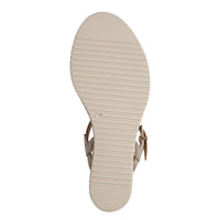 Jana Womens Tamaris Womens Bronze Leather Wedge Heel Sandal 1-28334-46