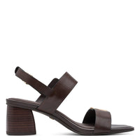Jana Womens Tamaris Womens Brown Leather Block Heel Sandal 1-28354-46