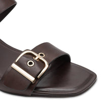 Jana Womens Tamaris Womens Brown Leather Block Heel Sandal 1-28354-46