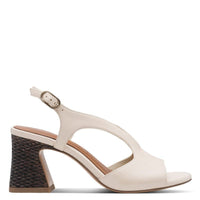 Jana Womens Tamaris Womens Cream Laser Cut Block Heel Sandal 1-28316-44