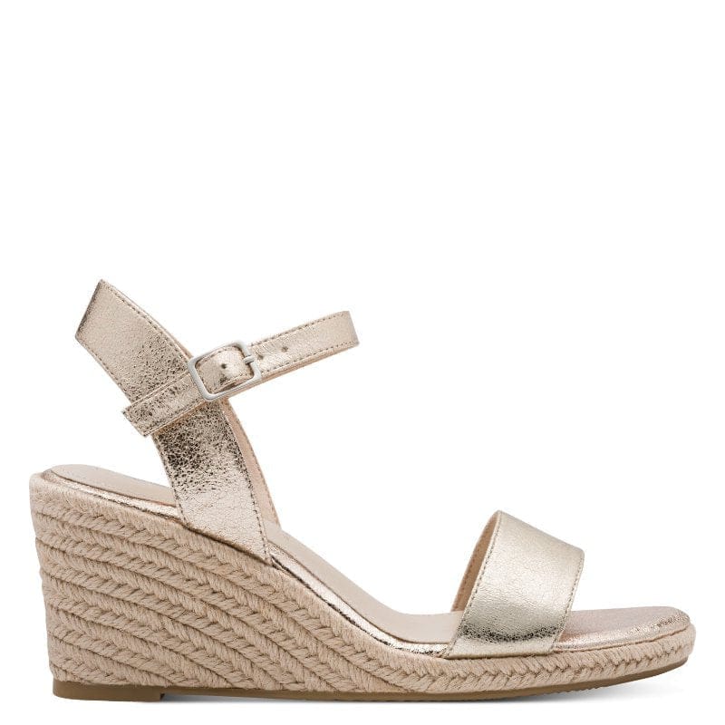 Jana Womens Tamaris Womens Gold Clasp Fastening Wedge Heel Sandal 1-28300-42