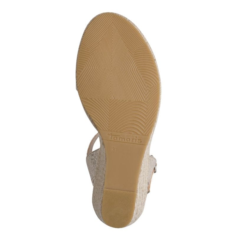 Jana Womens Tamaris Womens Gold Clasp Fastening Wedge Heel Sandal 1-28300-42