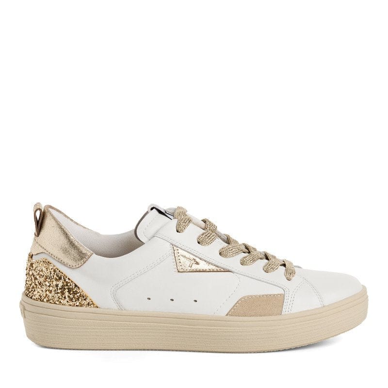 Jana Womens Tamaris Womens Gold Lace Up Fashion Trainer 1-23706-46