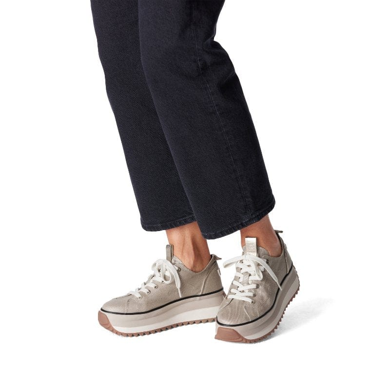 Jana Womens Tamaris Womens Gold Lace Up Fashion Trainer 1-23731-41