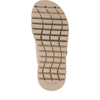 Jana Womens Tamaris Womens Gold Velcro Strap Slip On Wedge Sandal 1-27202-44