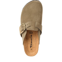 Jana Womens Tamaris Womens Green Slip On Buckle Mule Slipper 1-27600-44