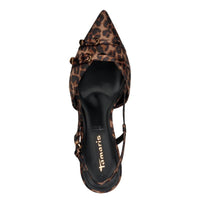Jana Womens Tamaris Womens Leopard Slingback High Heel Sandal 1-29621-46