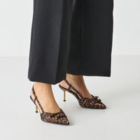 Jana Womens Tamaris Womens Leopard Slingback High Heel Sandal 1-29621-46