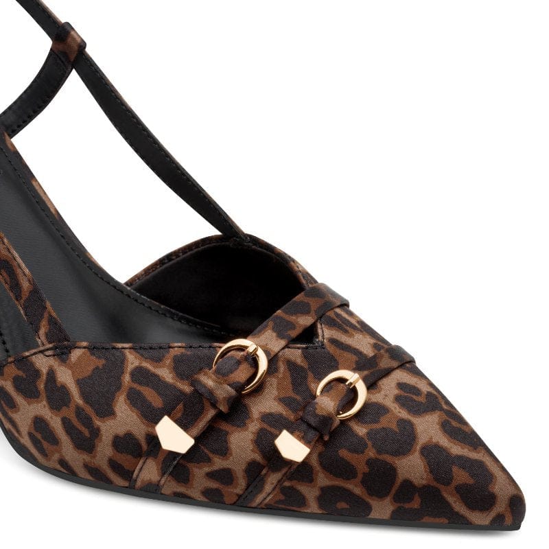Jana Womens Tamaris Womens Leopard Slingback High Heel Sandal 1-29621-46