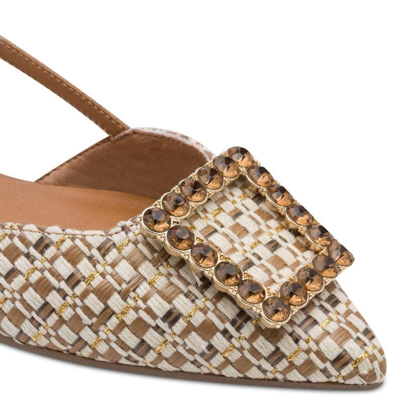 Jana Womens Tamaris Womens Natural Slingback Low Heel Sandal 1-29403-42