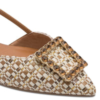 Jana Womens Tamaris Womens Natural Slingback Low Heel Sandal 1-29403-42