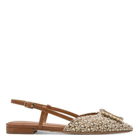 Jana Womens Tamaris Womens Natural Slingback Low Heel Sandal 1-29403-42