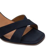 Jana Womens Tamaris Womens Navy Ankle Strap Block Heel Sandal 1-28362-46
