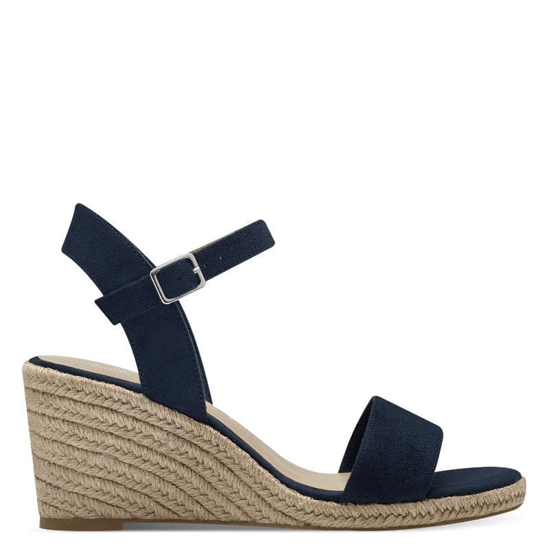Jana Womens Tamaris Womens Navy Clasp Fastening Wedge Heel Sandal 1-28300-42