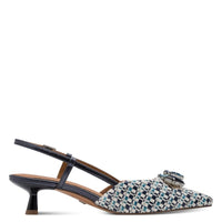 Jana Womens Tamaris Womens Navy Pointet Shoe Tip Kitten Heel Sandal 1-29512-46