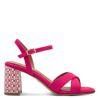 Jana Womens Tamaris Womens Pink Ankle Strap Block Heel Sandal 1-28362-46