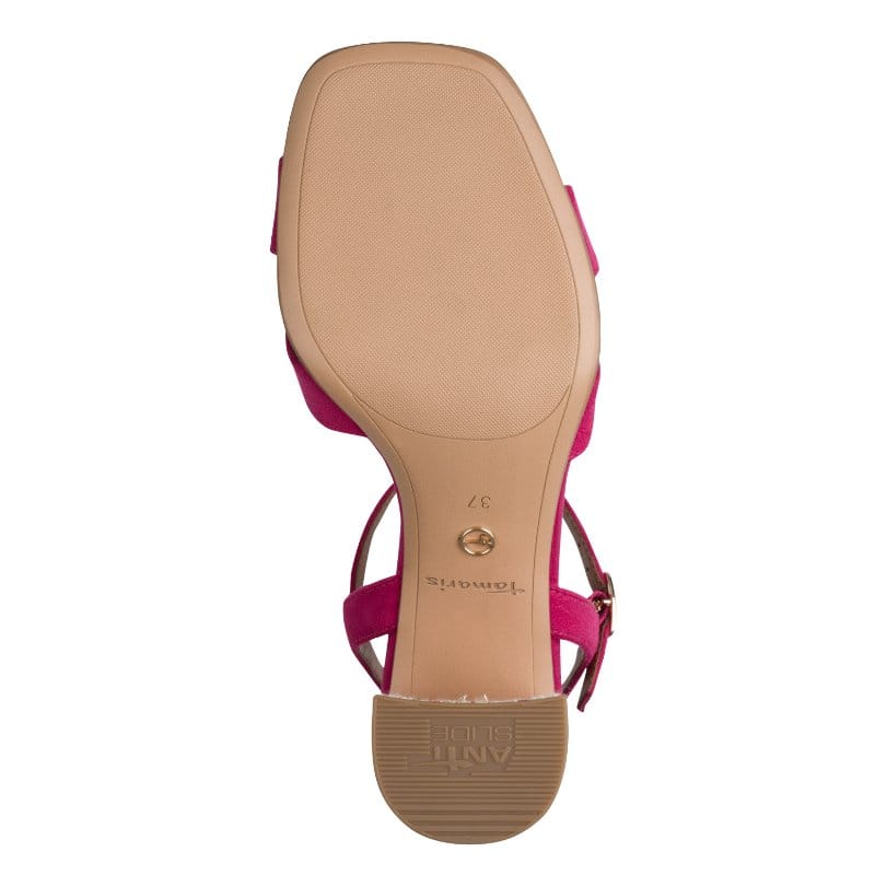 Jana Womens Tamaris Womens Pink Ankle Strap Block Heel Sandal 1-28362-46