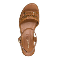 Jana Womens Tamaris Womens Tan Buckle Fastening Wedge Sandal 1-28215-46