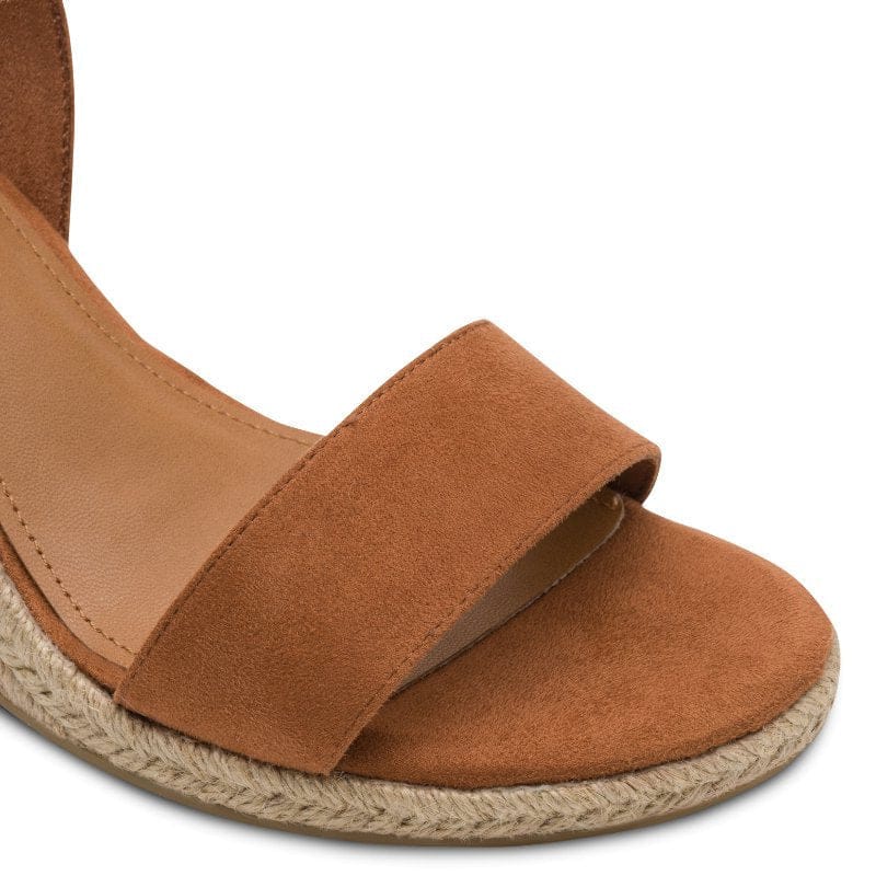 Jana Womens Tamaris Womens Tan Clasp Fastening Wedge Heel Sandal 1-28300-42