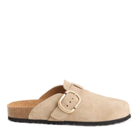 Jana Womens Tamaris Womens Taupe Slip On Buckle Mule Slipper 1-27600-44