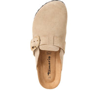 Jana Womens Tamaris Womens Taupe Slip On Buckle Mule Slipper 1-27600-44