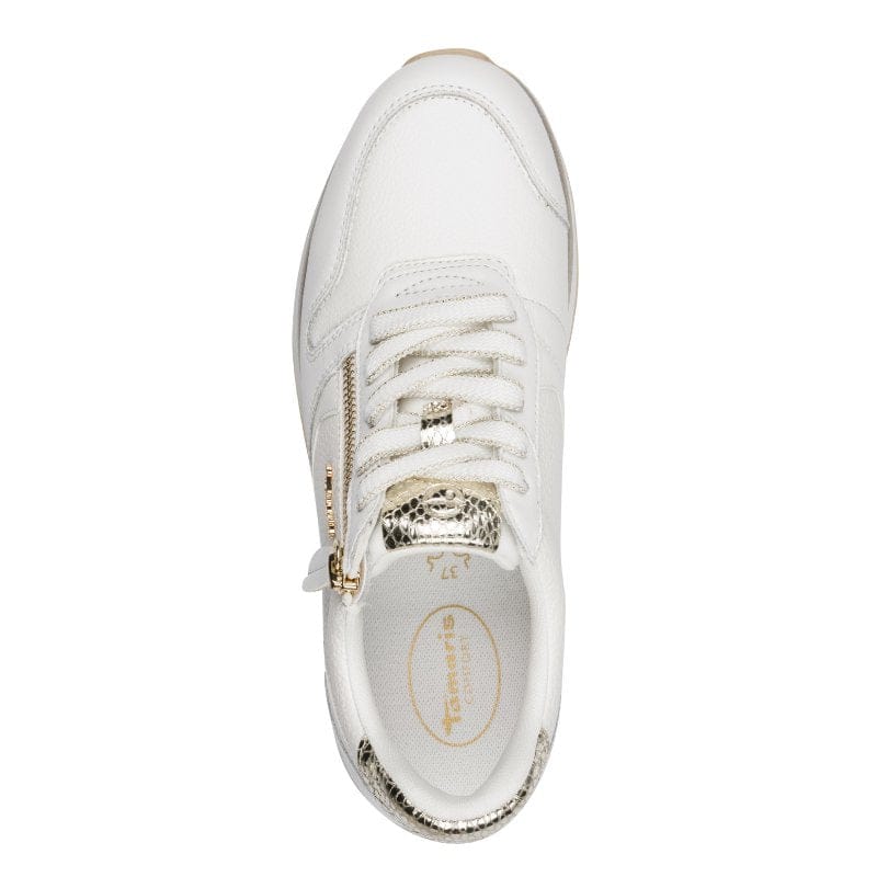 Jana Womens Tamaris Womens White Lace Up Fashion Trainer 8-83734-46