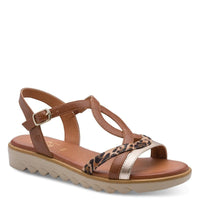 Jana Womens TAN / 4UK Jana Womens Tan Ankle Strap Slip On Sandal 8-28278-46