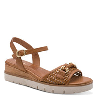 Jana Womens TAN / 4UK Tamaris Womens Tan Buckle Fastening Wedge Sandal 1-28215-46