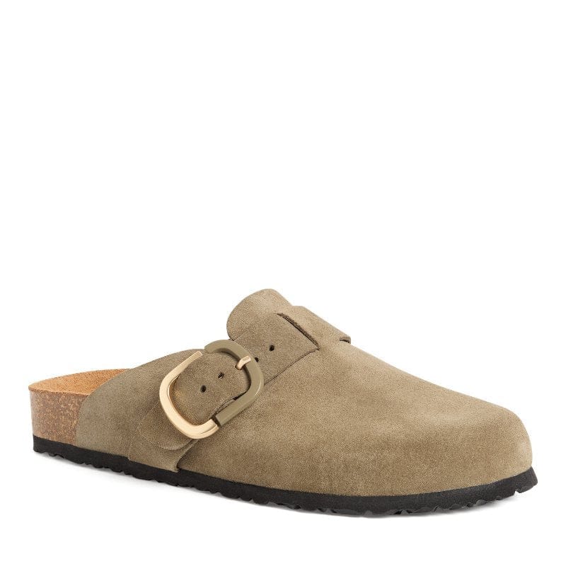 Jana Womens TAUPE / 3.5UK Tamaris Womens Green Slip On Buckle Mule Slipper 1-27600-44