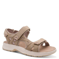 Jana Womens TAUPE / 4UK Jana Womens Taupe Velcro Strap Low Heel Sandal 8-28662-46