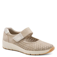Jana Womens TAUPE / 4UK Jana Womens Taupe Velcro Strap Shoe 8-24664-42