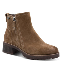 Jana Womens TAUPE / 4UK Jana Womens Taupe Wide Fit Side Zip Leather Ankle Boot 8-25711-47
