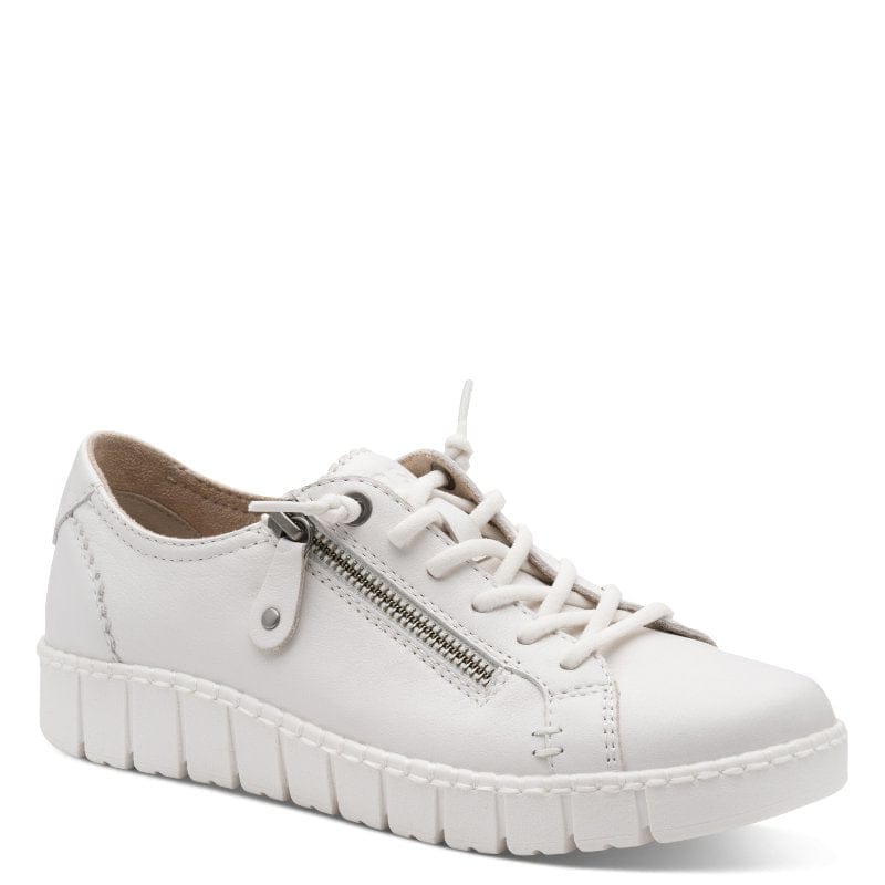Jana Womens WHITE / 4UK Jana Womens White Side Zip Fashion Trainer 8-23704-46