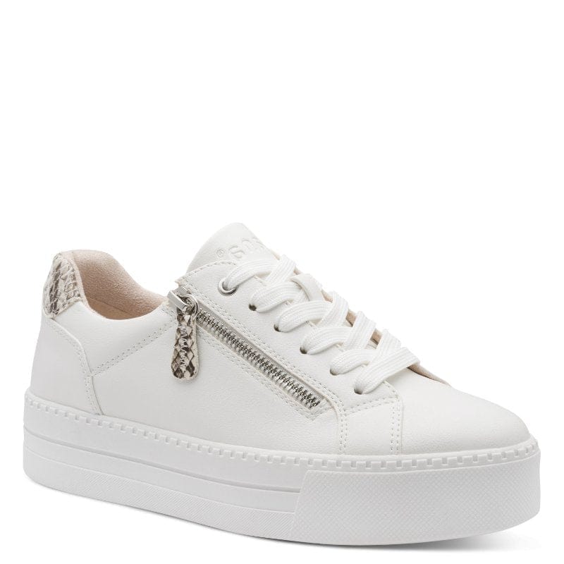 Jana Womens WHITE / 4UK Jana Womens White Side Zip Fashion Trainer 8-23767-43