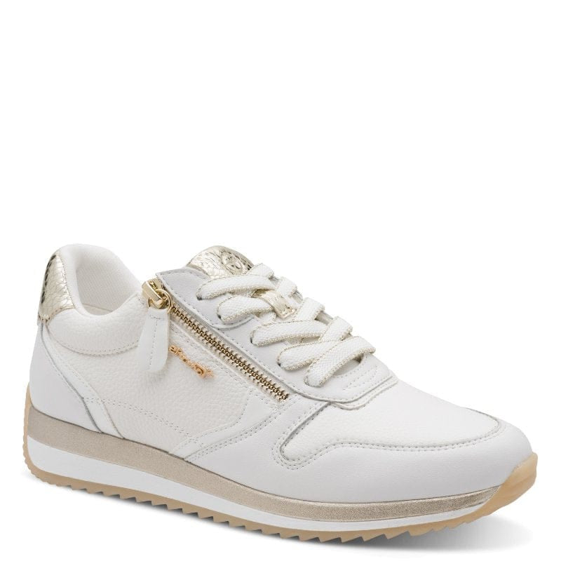 Jana Womens WHITE / 4UK Tamaris Womens White Lace Up Fashion Trainer 8-83734-46