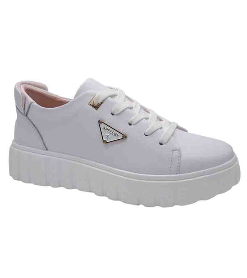 Kate Appleby Womens 3UK / WHITE Kate Appleby Womans Lace Up White Trendy Fashion Trainers - Kilmaurs