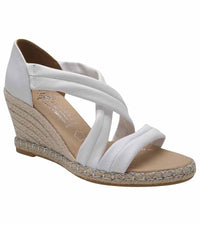 Kate Appleby Womens 3UK / WHITE Kate Appleby Womens Wedge White Crossover Straps Summer Sandals - Dalbeattie