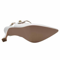 Kate Appleby Womens Kate Appleby White Patent Strap Shoe - Parciau