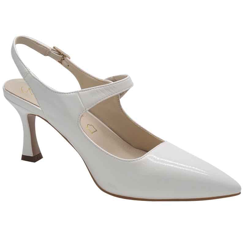 Kate Appleby Womens Kate Appleby White Patent Strap Shoe - Parciau