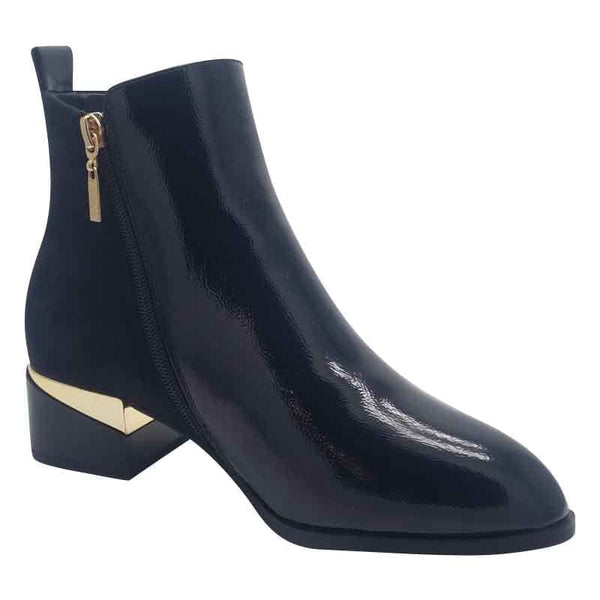 Kate Appleby Womens Kate Appleby Womens Black Patent Low Heel Ankle Boot - Forfar