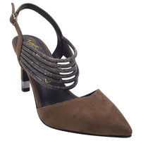 Kate Appleby Womens Kate Appleby Womens Brown Sling Back Diamante Strap Shoe - Wishaw