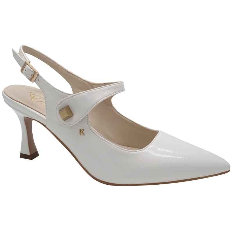 Kate Appleby Womens WHITE / 3UK Kate Appleby White Patent Strap Shoe - Parciau