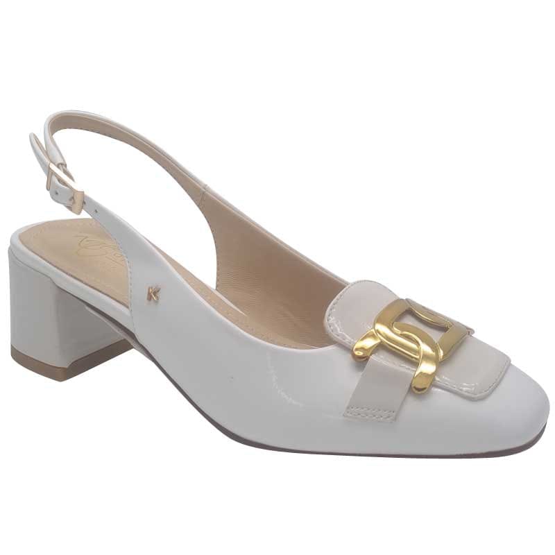 Kate Appleby Womens WHITE / 3UK Kate Appleby Womens White Patent Slingback Shoe - Bickley