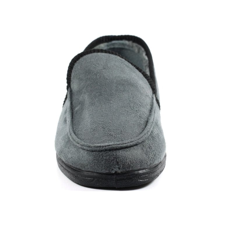Lunar Mens Lunar Mens Slipper With Goodyear Rubber Sole In Grey - Eden