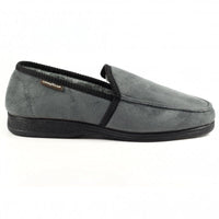 Lunar Mens Lunar Mens Slipper With Goodyear Rubber Sole In Grey - Eden