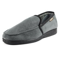 Lunar Mens Lunar Mens Slipper With Goodyear Rubber Sole In Grey - Eden