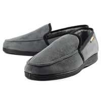 Lunar Mens Lunar Mens Slipper With Goodyear Rubber Sole In Grey - Eden